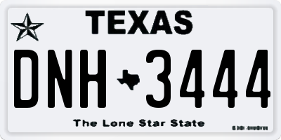 TX license plate DNH3444