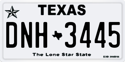 TX license plate DNH3445