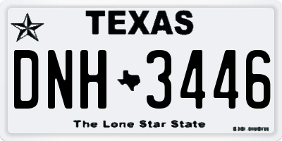 TX license plate DNH3446