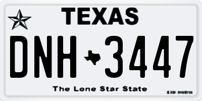 TX license plate DNH3447