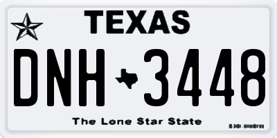 TX license plate DNH3448