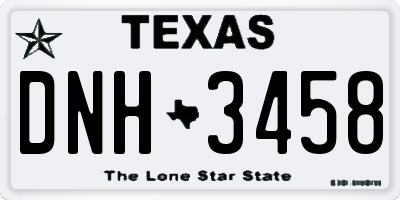 TX license plate DNH3458