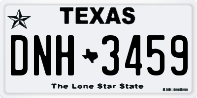 TX license plate DNH3459
