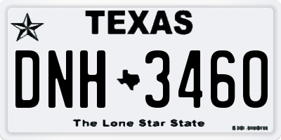 TX license plate DNH3460