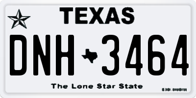 TX license plate DNH3464