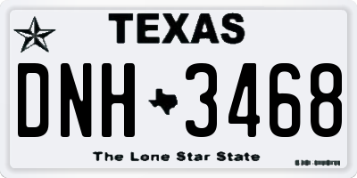 TX license plate DNH3468