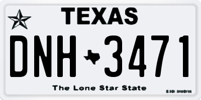 TX license plate DNH3471