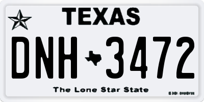 TX license plate DNH3472