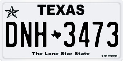 TX license plate DNH3473