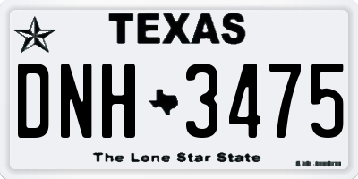 TX license plate DNH3475