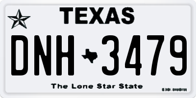 TX license plate DNH3479