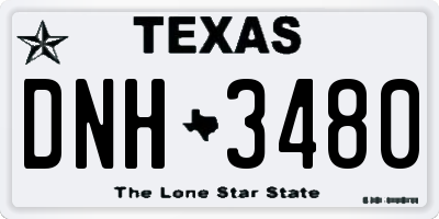TX license plate DNH3480