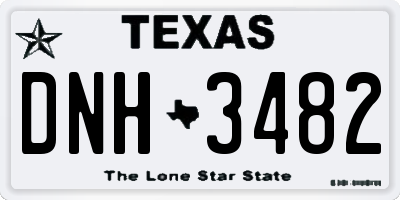 TX license plate DNH3482