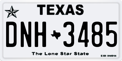 TX license plate DNH3485