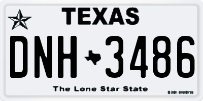 TX license plate DNH3486