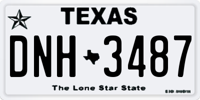 TX license plate DNH3487