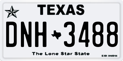 TX license plate DNH3488