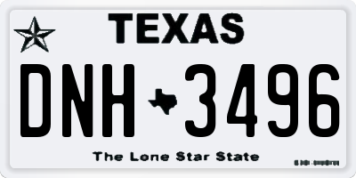 TX license plate DNH3496