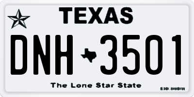 TX license plate DNH3501