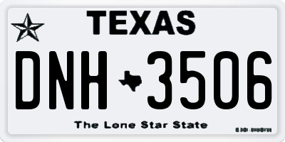 TX license plate DNH3506