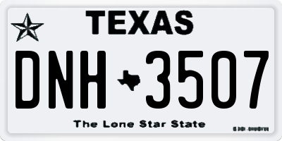 TX license plate DNH3507