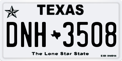 TX license plate DNH3508
