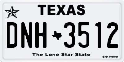 TX license plate DNH3512