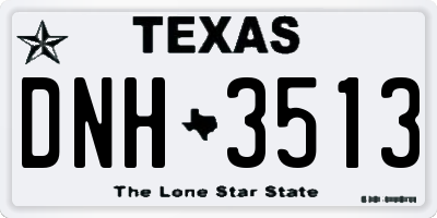 TX license plate DNH3513