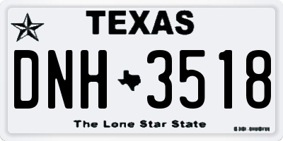 TX license plate DNH3518