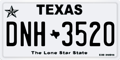 TX license plate DNH3520