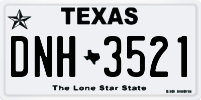 TX license plate DNH3521