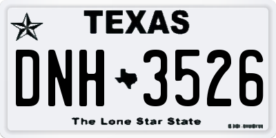 TX license plate DNH3526