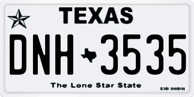 TX license plate DNH3535