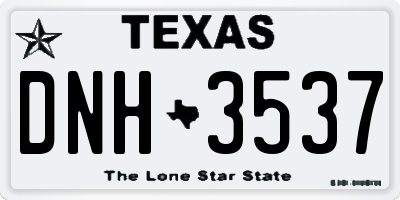 TX license plate DNH3537