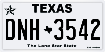 TX license plate DNH3542