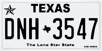 TX license plate DNH3547