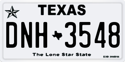 TX license plate DNH3548