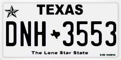 TX license plate DNH3553
