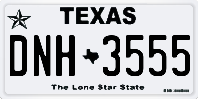 TX license plate DNH3555