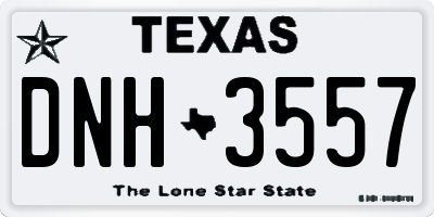 TX license plate DNH3557