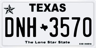 TX license plate DNH3570