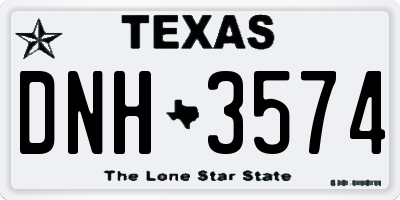 TX license plate DNH3574