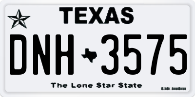 TX license plate DNH3575