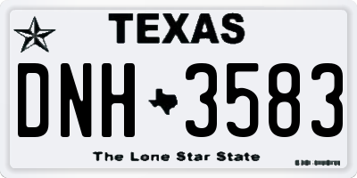 TX license plate DNH3583
