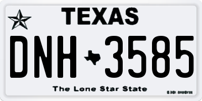 TX license plate DNH3585