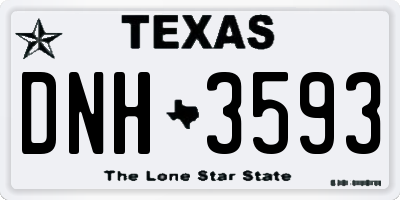 TX license plate DNH3593