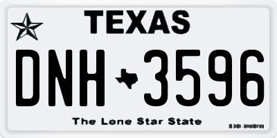 TX license plate DNH3596