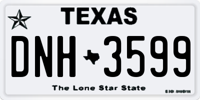 TX license plate DNH3599