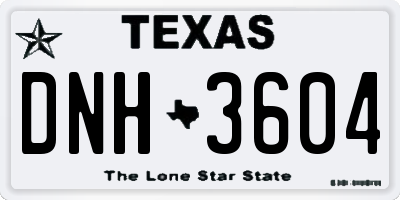 TX license plate DNH3604
