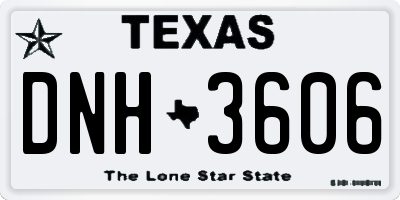 TX license plate DNH3606